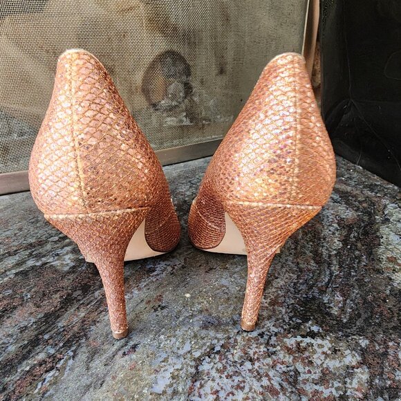 Style & Co. Champagne Pink "Pyxie" Glitter High Heels Size 6M - Picture 7 of 15